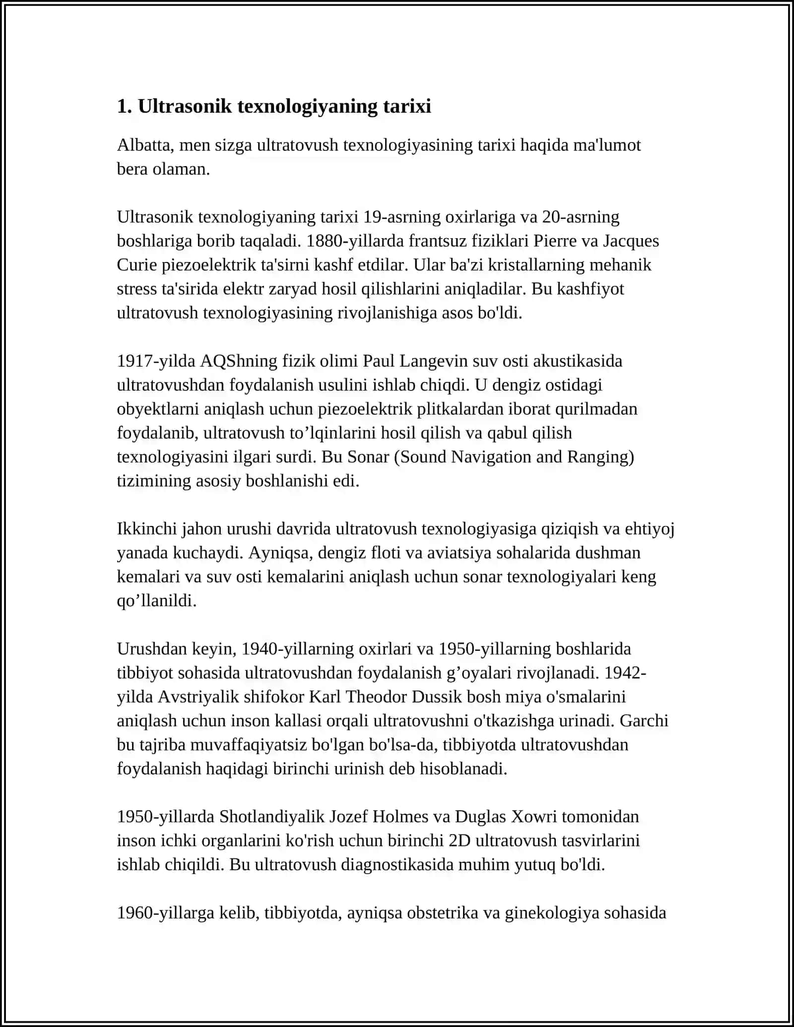 ULTRATOVUSHNI OLISH VA UNI TIBBIYOTDA QOʻLLANILISHI 3
