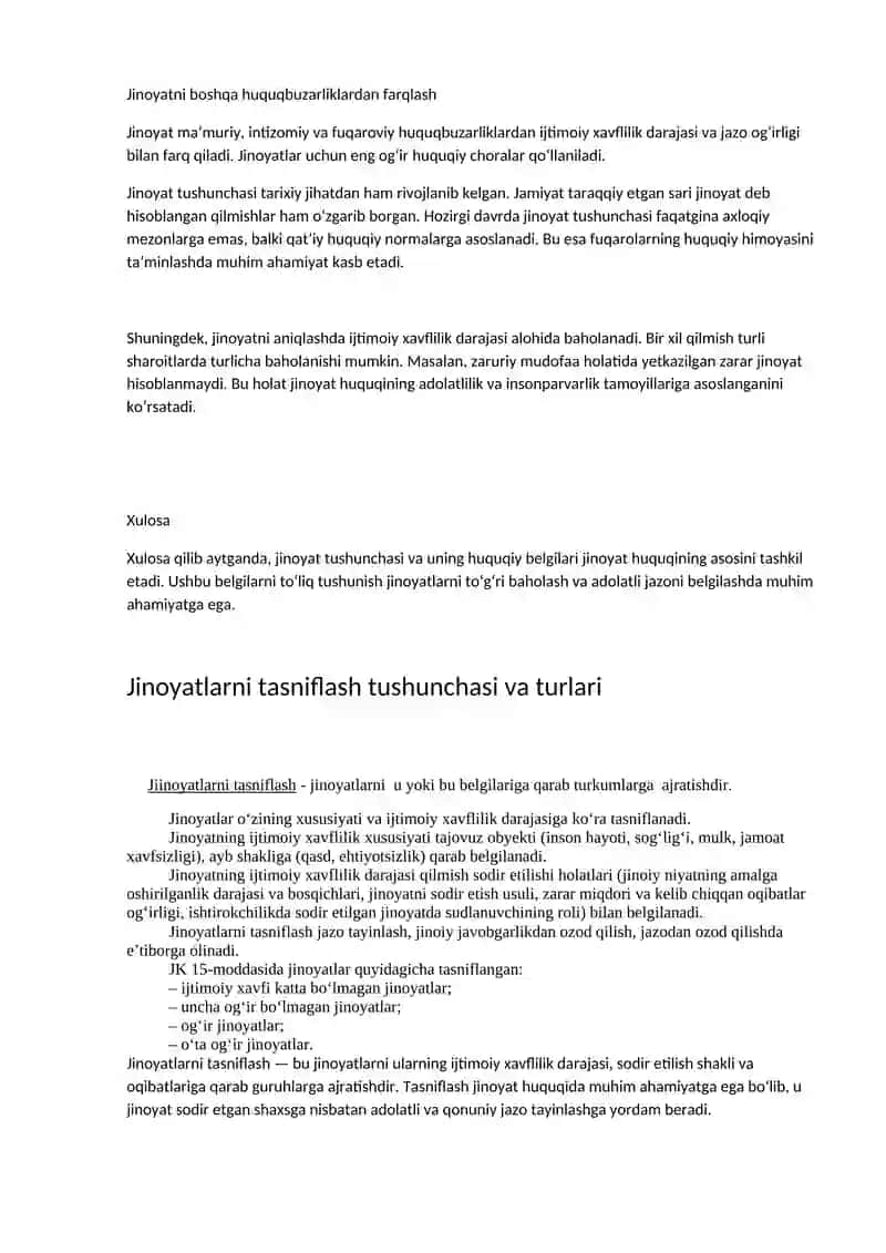 Jinoyat va jinoyatlarni tasniflash 3