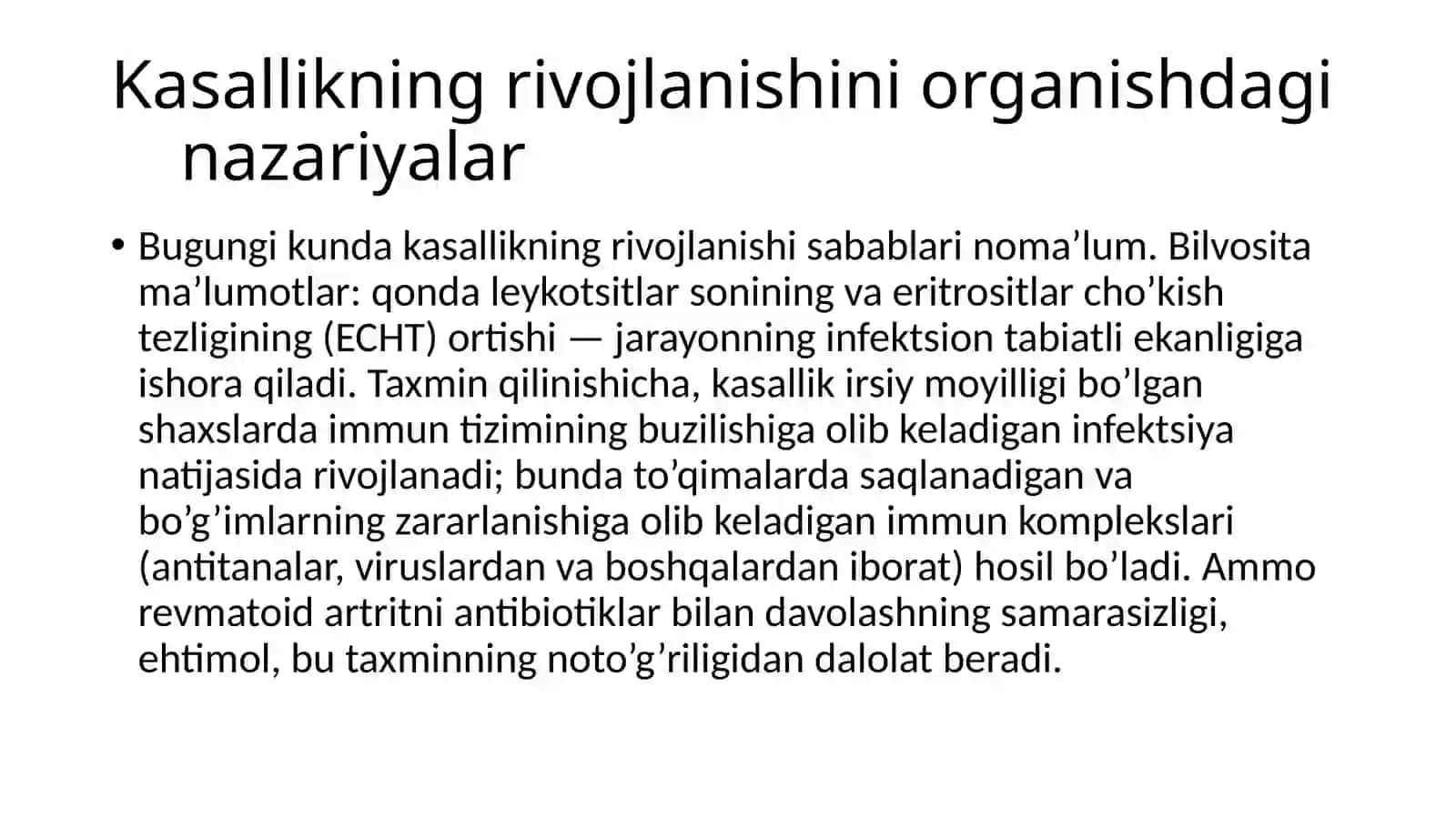 REVMATOID ARTRIT — ETIOLOGIYASI, KLINIKASI, TASNIFI, TASHXISLASH VA DAVOLASH USULLARI 3