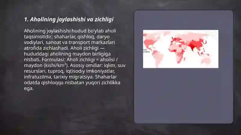 Aholining joylashuvi va urbanizatsiya 3