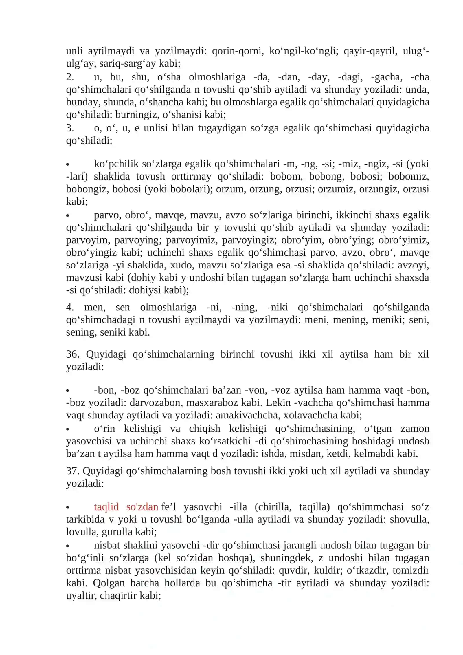 O`zbek – lotin alifbosining imlo qoidasi 3