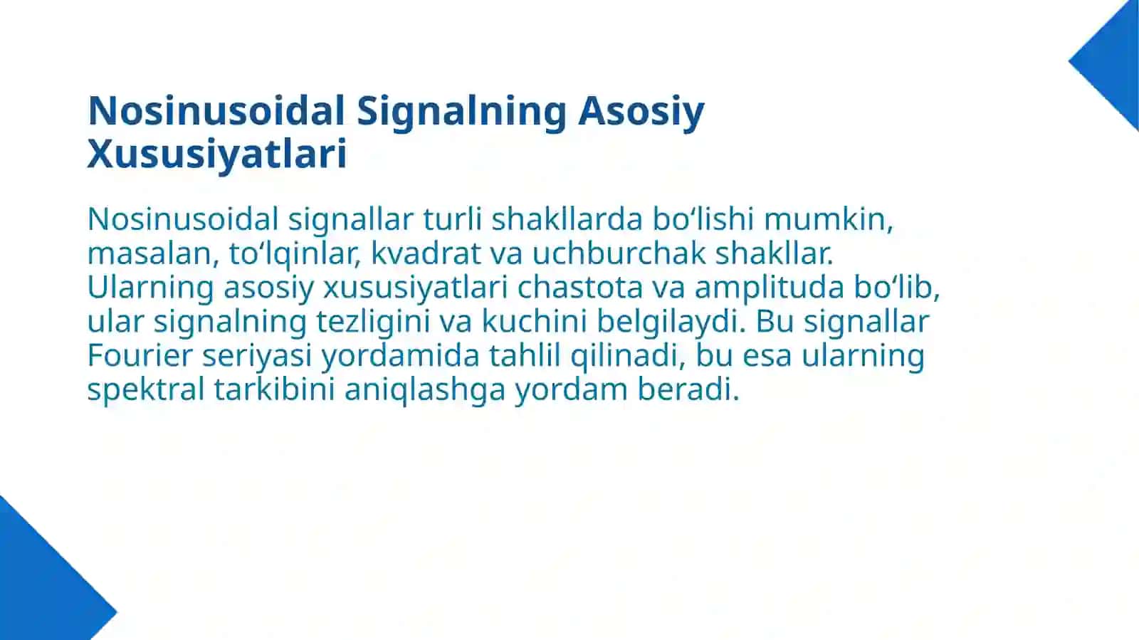 Nosinusoidal signallar 3