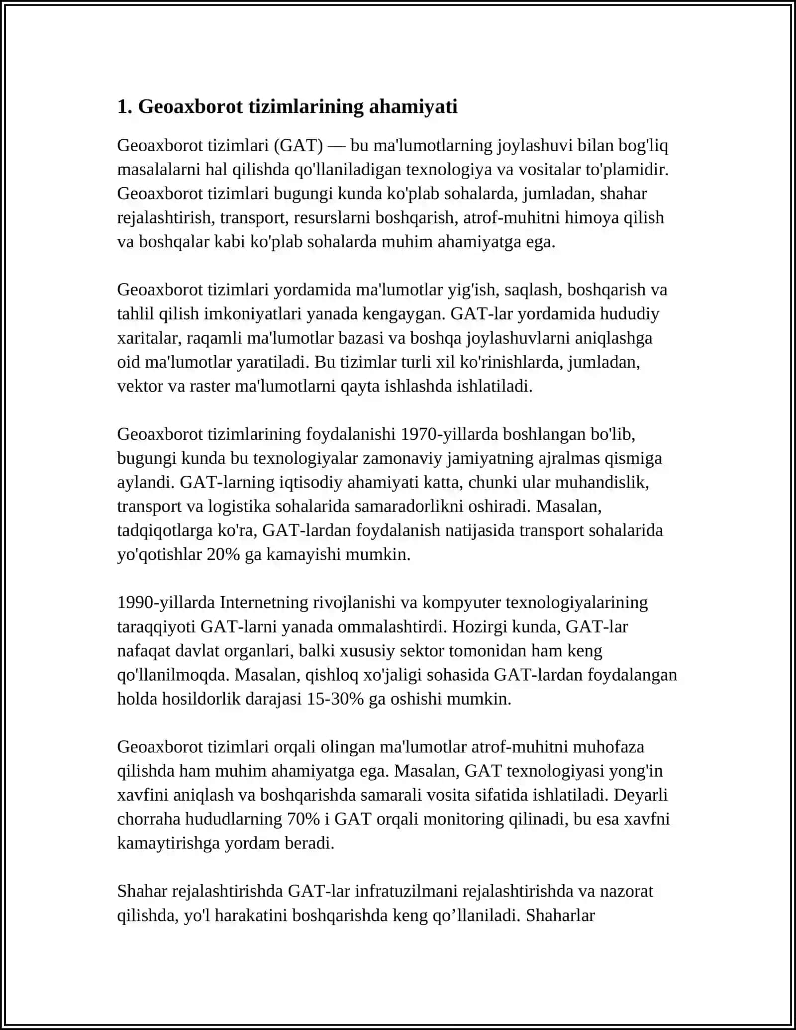 GEOAXBOROT TIZIMLARINI QOʻLLASH MUAMMOLARI 3