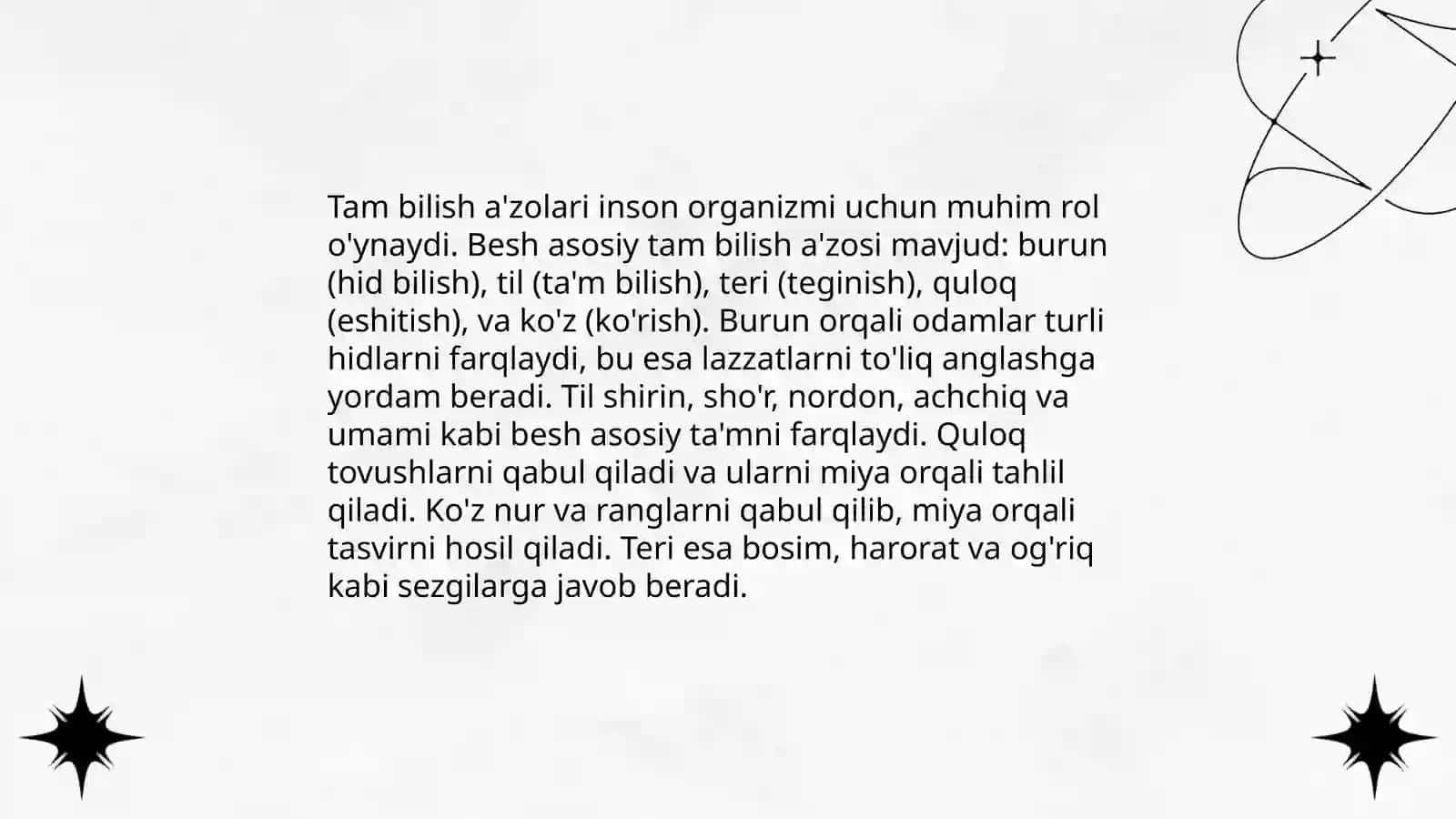 Tam bilish va hid bilish azolarining funksional anatomiyasi 3