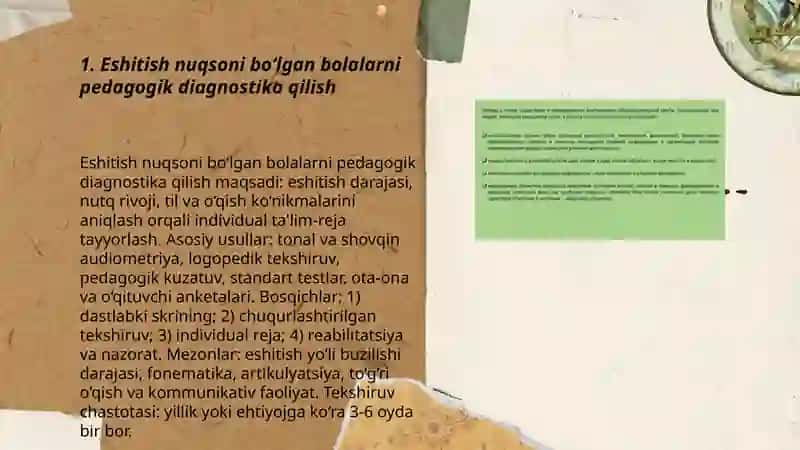 Eshitish nuqsoni bor bolalar bilan ishlash ular bilan dars jarayonini tashlil etish 3