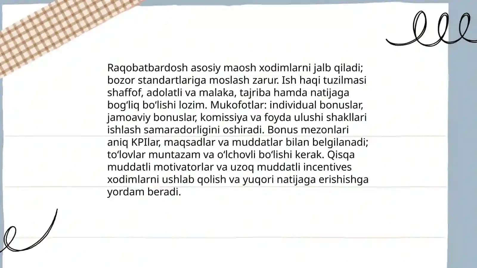 Xodimlarni ragʻbatlantirish va motivatsiyalash usullari 3