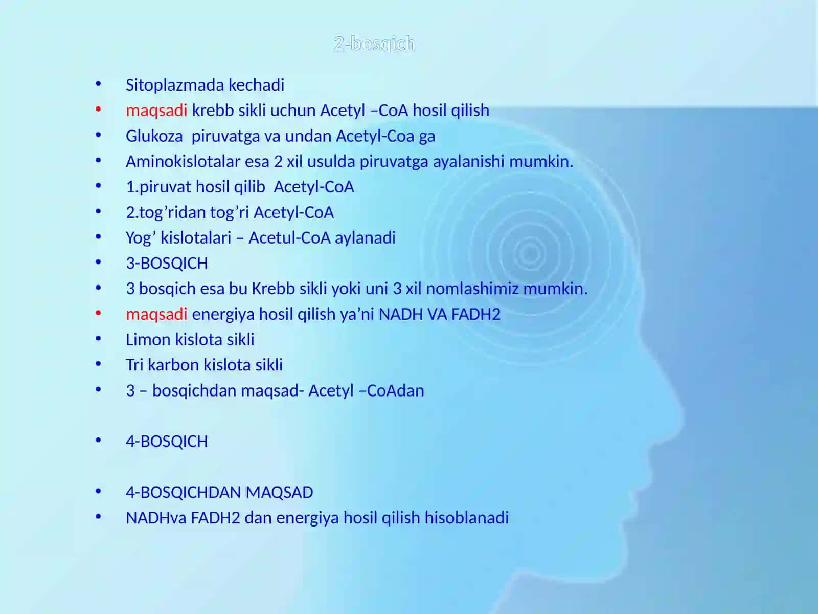 Katabolizmning umumiy yo’llari.Gipoenergetik holatlar 3