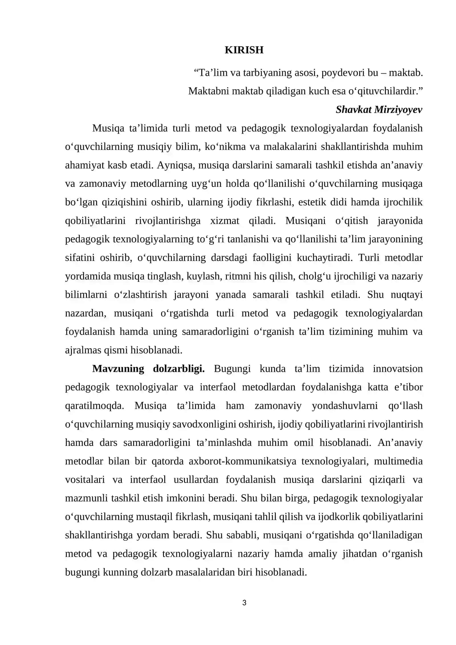 Musiqani o’rgatishda turli metod va pedagogik texnalogiyalardan foydalanish va uning samaradorligi 3
