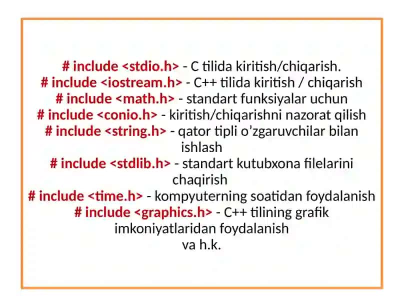 C++ tili sintaksisi 3