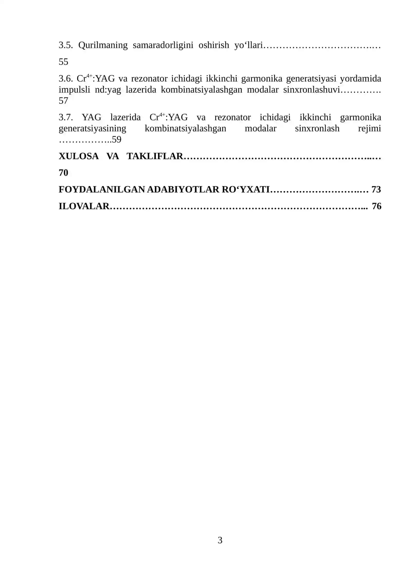 Cr4+:YAG krstali passiv modulyator sifatida resonator ichida o'rganish 3