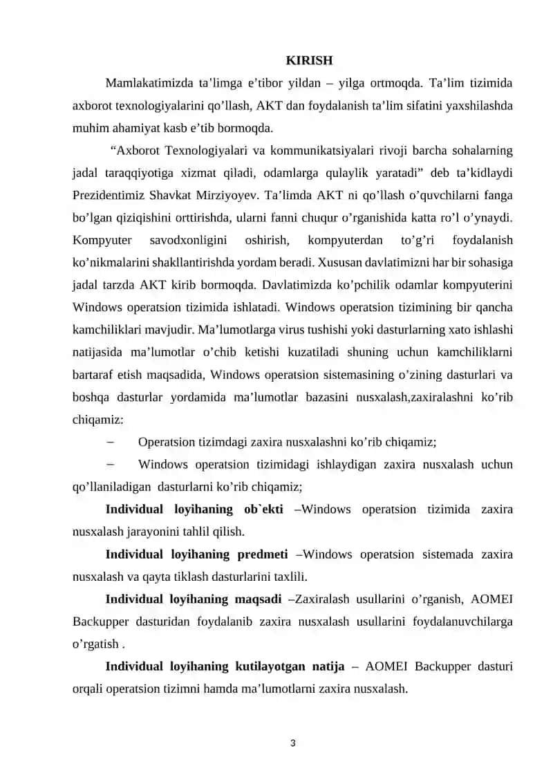 Windows operatsion tizimida zaxira nusxalash va qayta tiklash 3