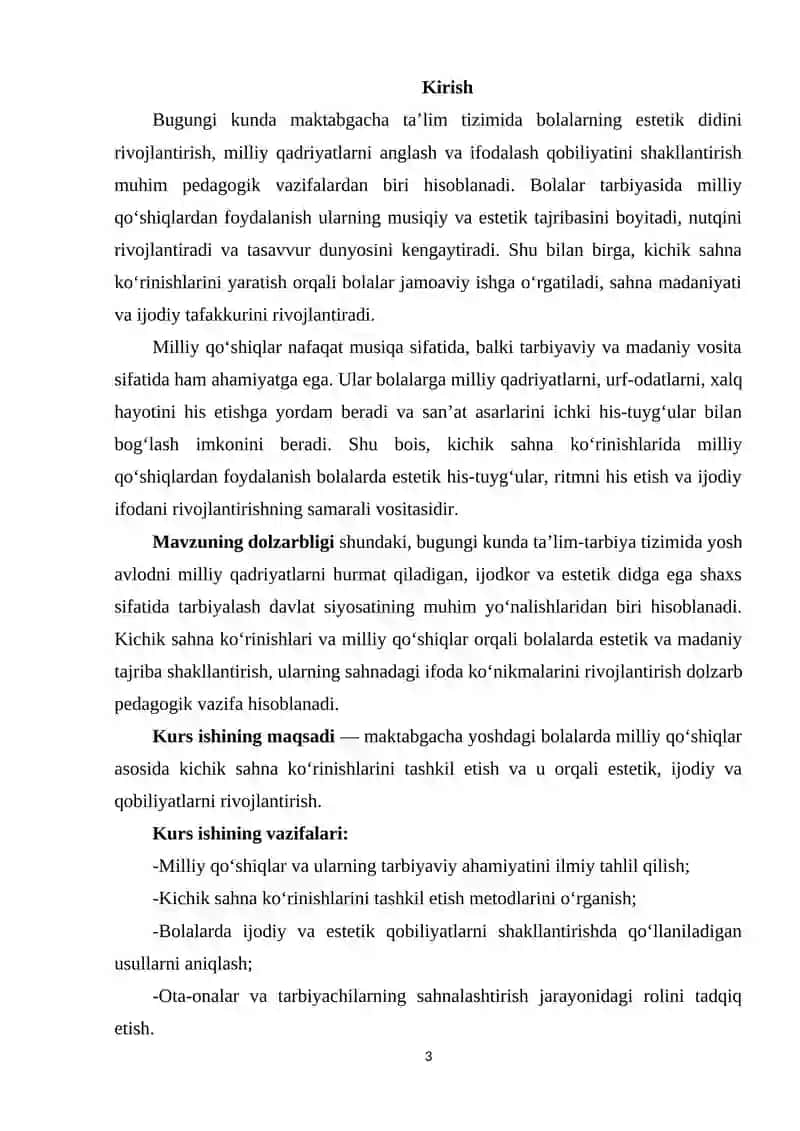 Milliy qo‘shiqlar asosida kichik sahna ko‘rinishlar 3