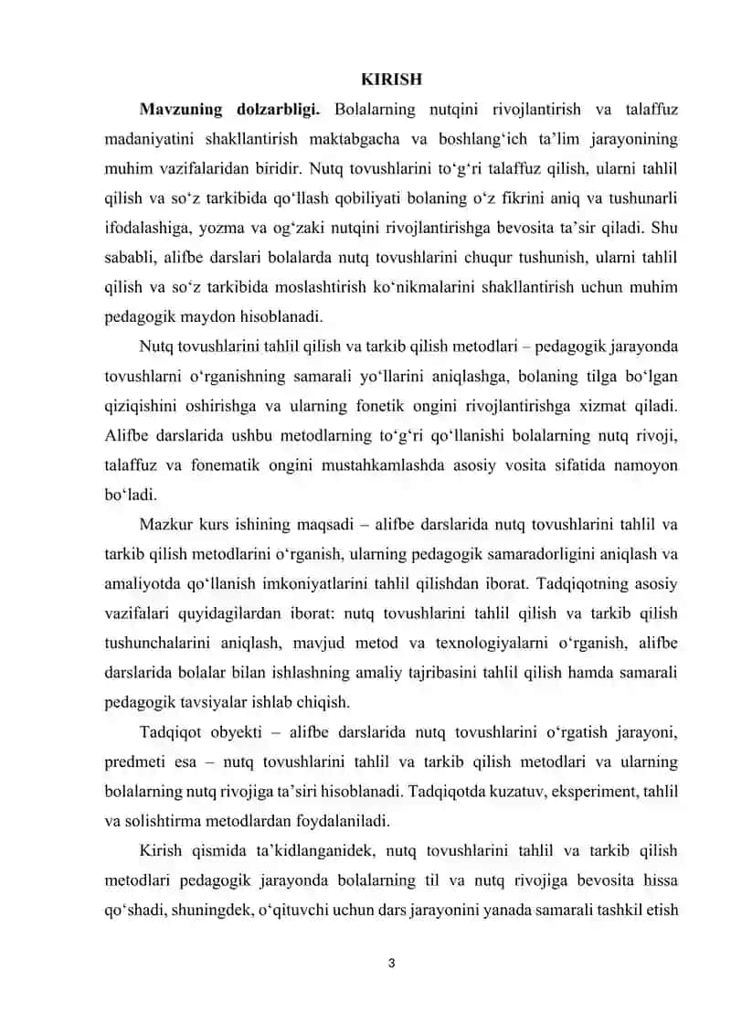 ALIFBE DARSLARIDA NUTQ TOVUSHLARINI TAHLIL VA TARKIB QILISH METODLARINING QO'LLANISHI. 3