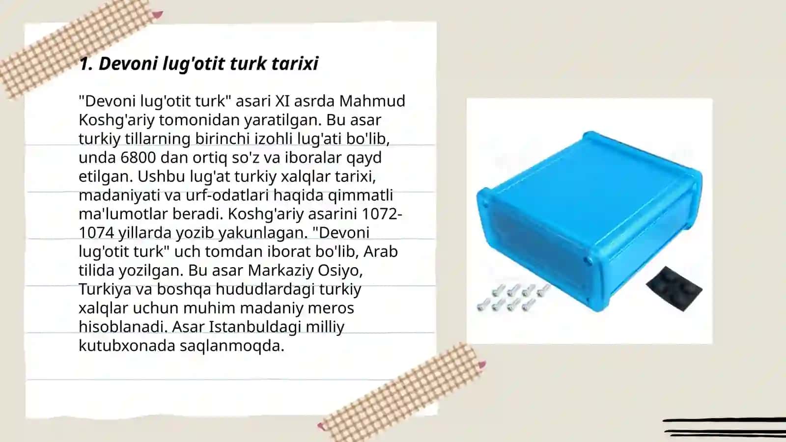 "Devoni lug'otit turk"ning lug'atshunoslik tutgan o'rni 3