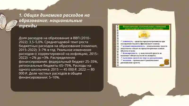 Состояние и тенденции финансирования образования на разных уровнях 3