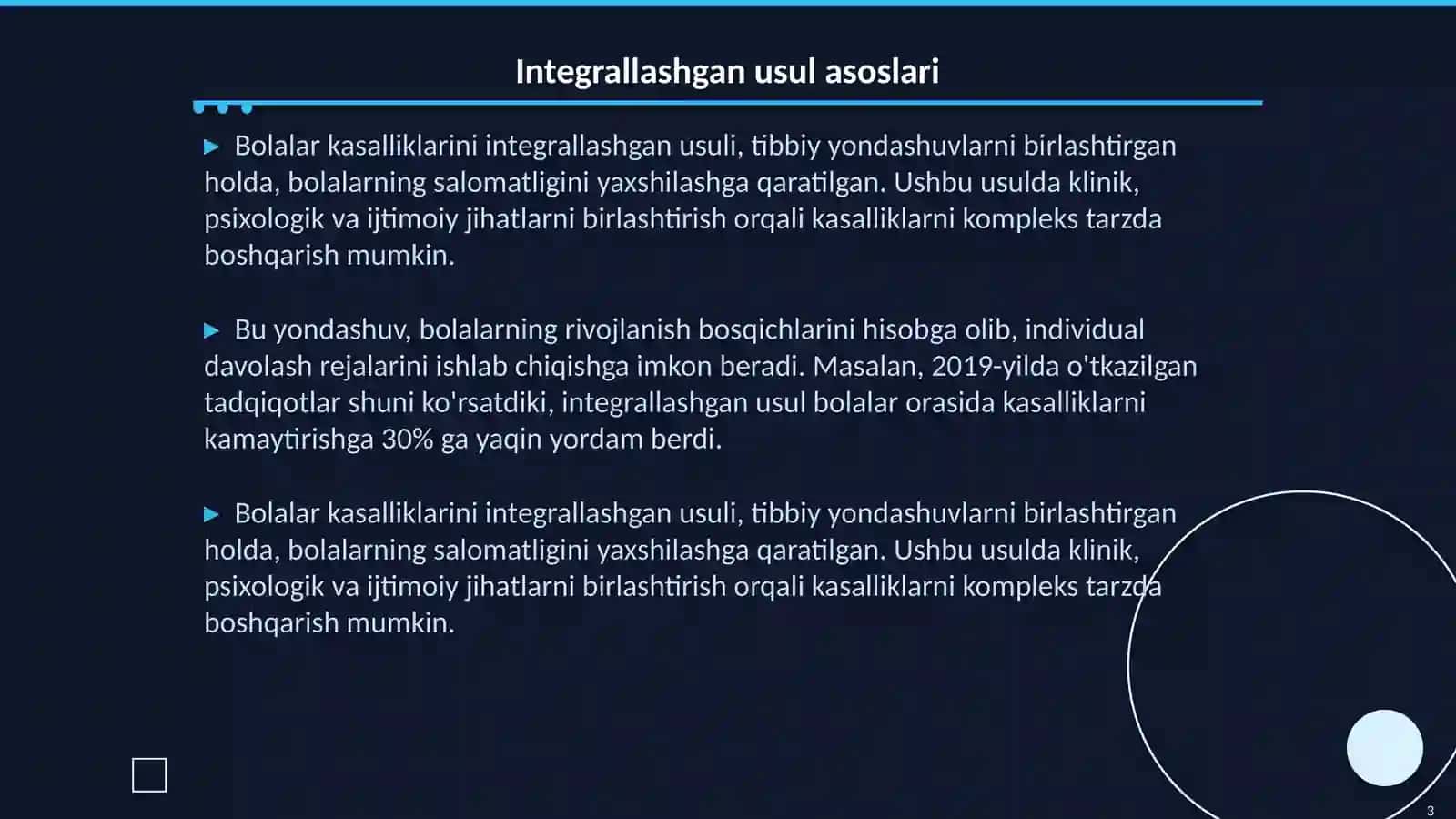 Bolalar kasalliklarini integrallashgan usulda olib borish 3