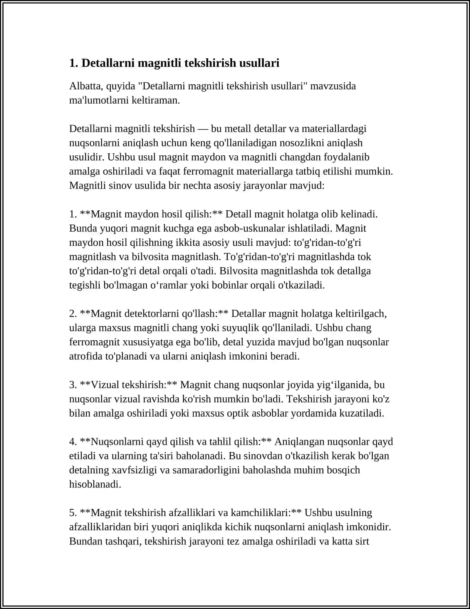 DETALLARNI MAGNITLI, RANGLI VA ULTRA TOVUSHLI TEKSHIRISH USULLARI VA ULARDAN SAMARALI FOYDALANISH 3