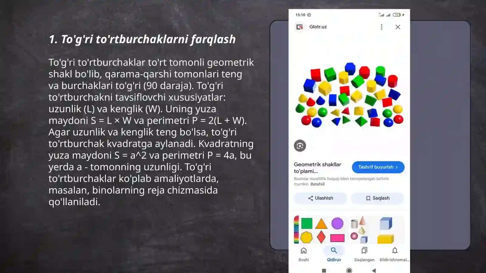 geometirik figuralarni farqlash va nomini aytishga orgatish 3