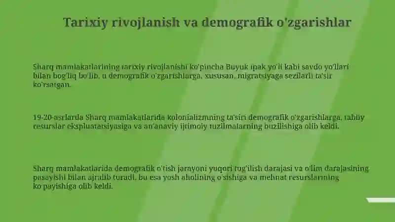 Sharq mamlakatlari rivojining ijtimoiy-iqtisodiy xususiyatlari 3