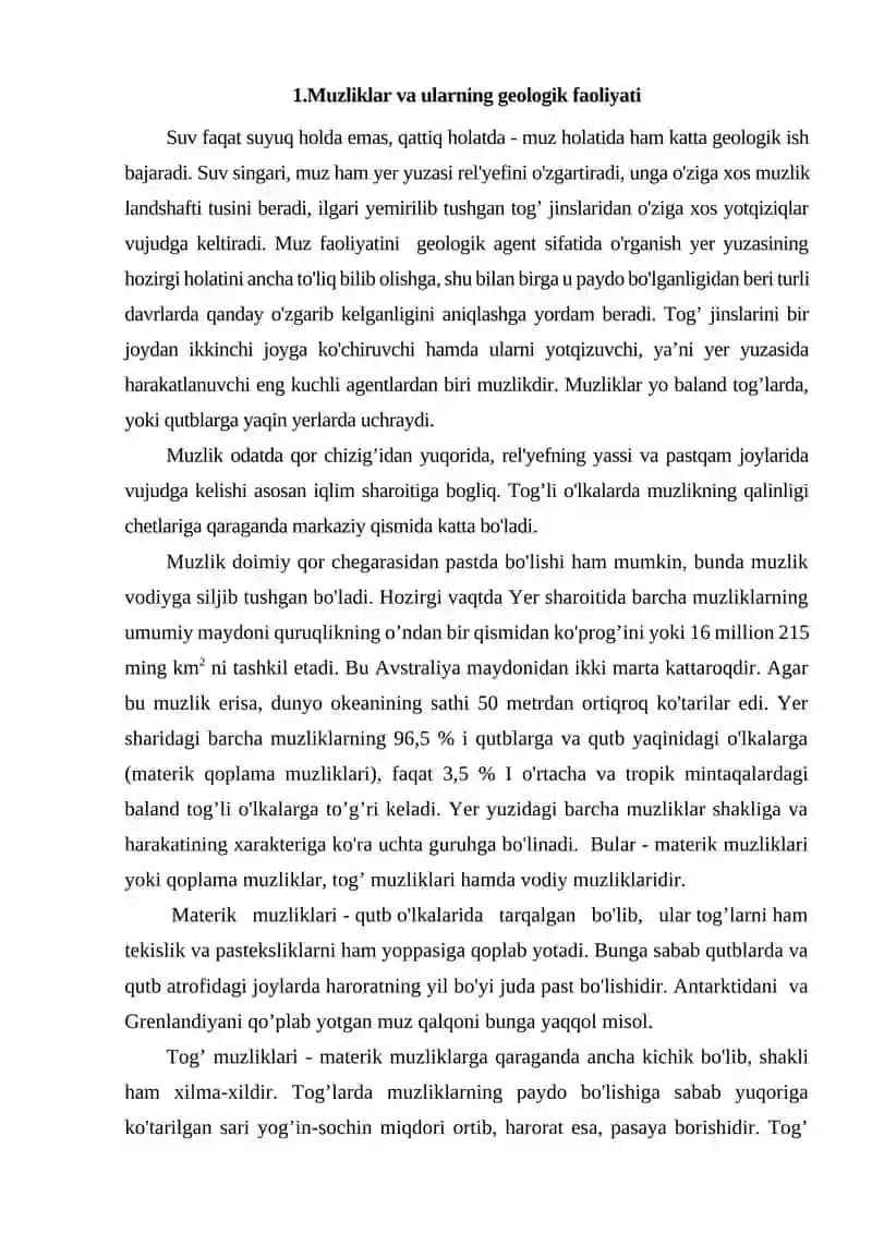 Muzliklar va ularning geologik faoliyati 3