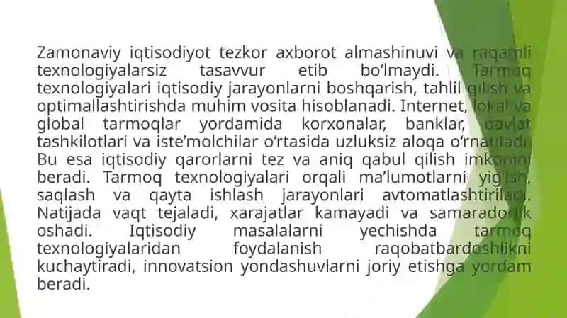 Iqtisodiy masalalarni yechishda tarmoq texnologiyalaridan foydalanish 3