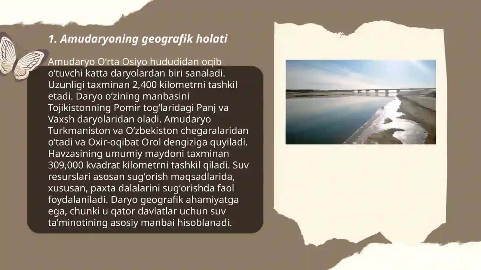 QORAQALPOG‘ISTONNING TABIIY TIZIMLARGA BO‘LINISHI AMUDARYONING PASTKI OQIMI 3