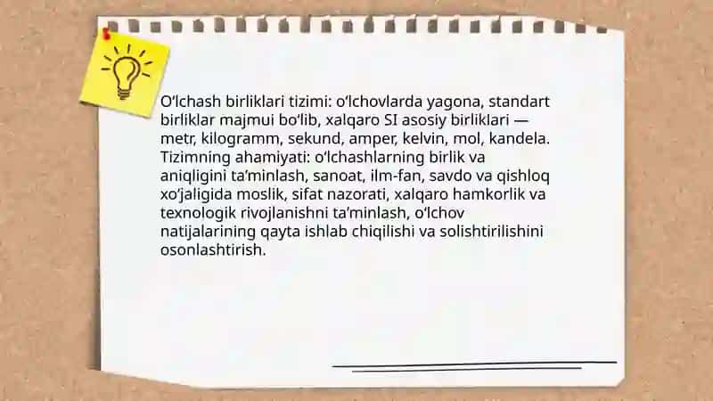 O‘lchashlar biriligini ta’minlash va etalonlar Qurbonov Jamshid 3