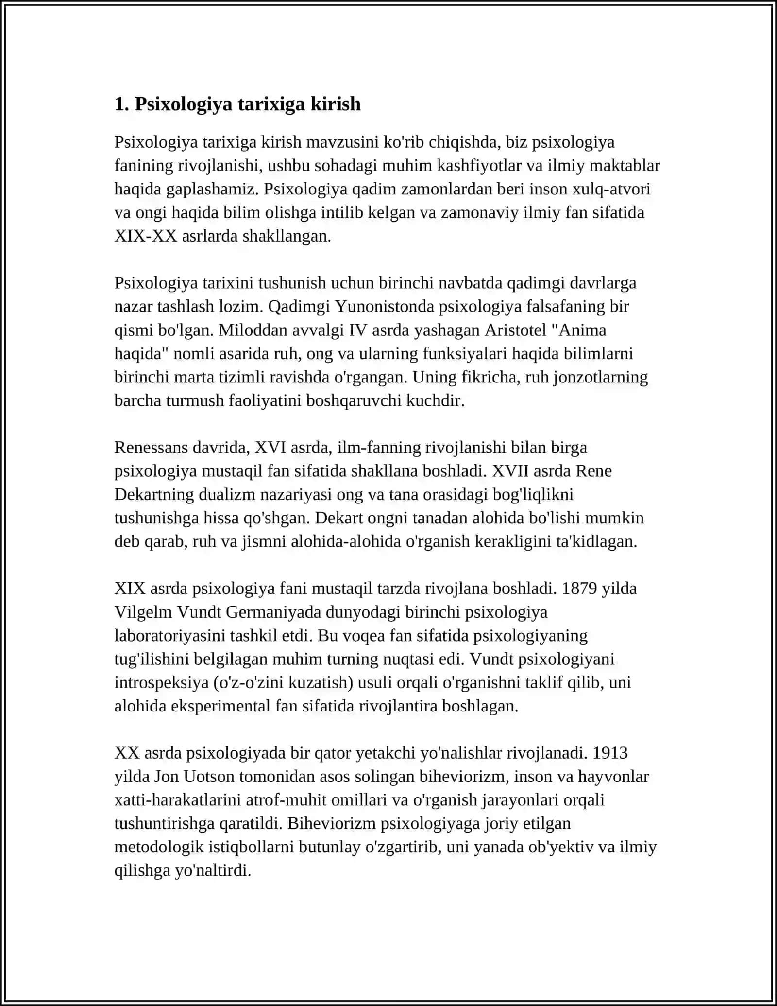 PSIXOLOGIYA FANINING PREDMETI VA RIVOJLANISH TARIXI 3