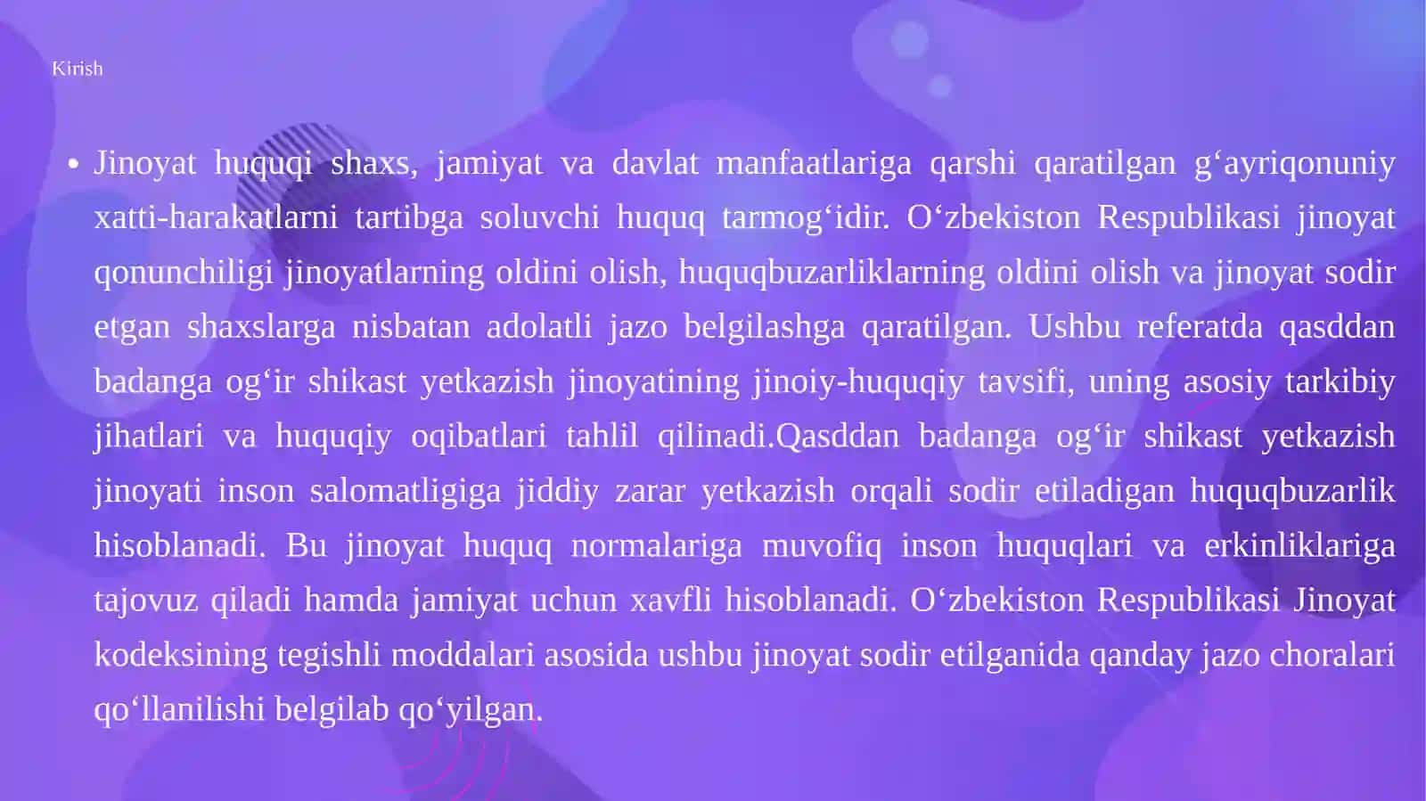 Sog‘liqqa qarshi jinoyatlar huquqiy tahlili 3