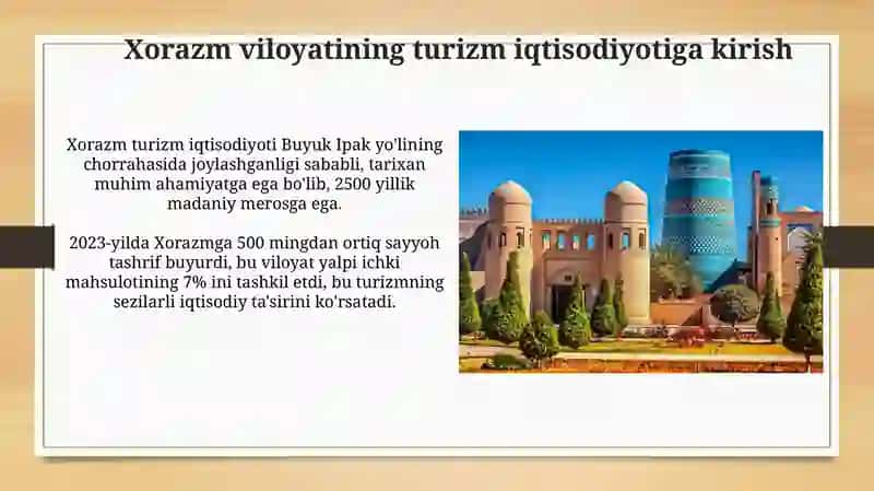Xorazm viloyatining turizm iqtisodiyoti 3