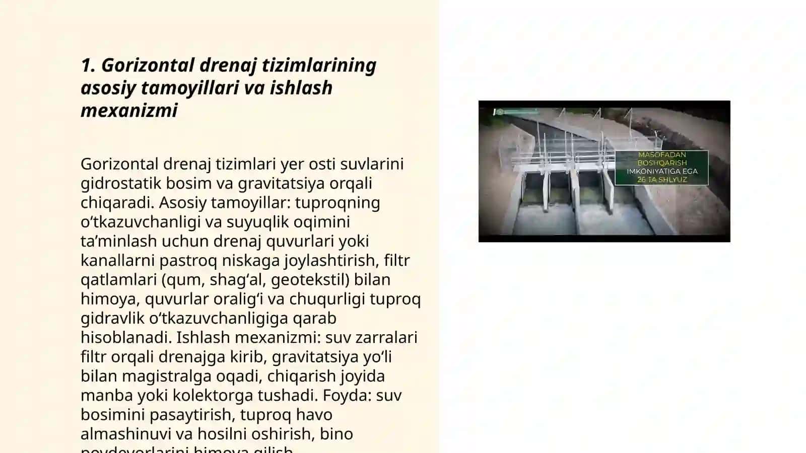 Gorizontal drenajlarni aholi va qishloqxo'jaligi sohasida qo'llanilishi 3