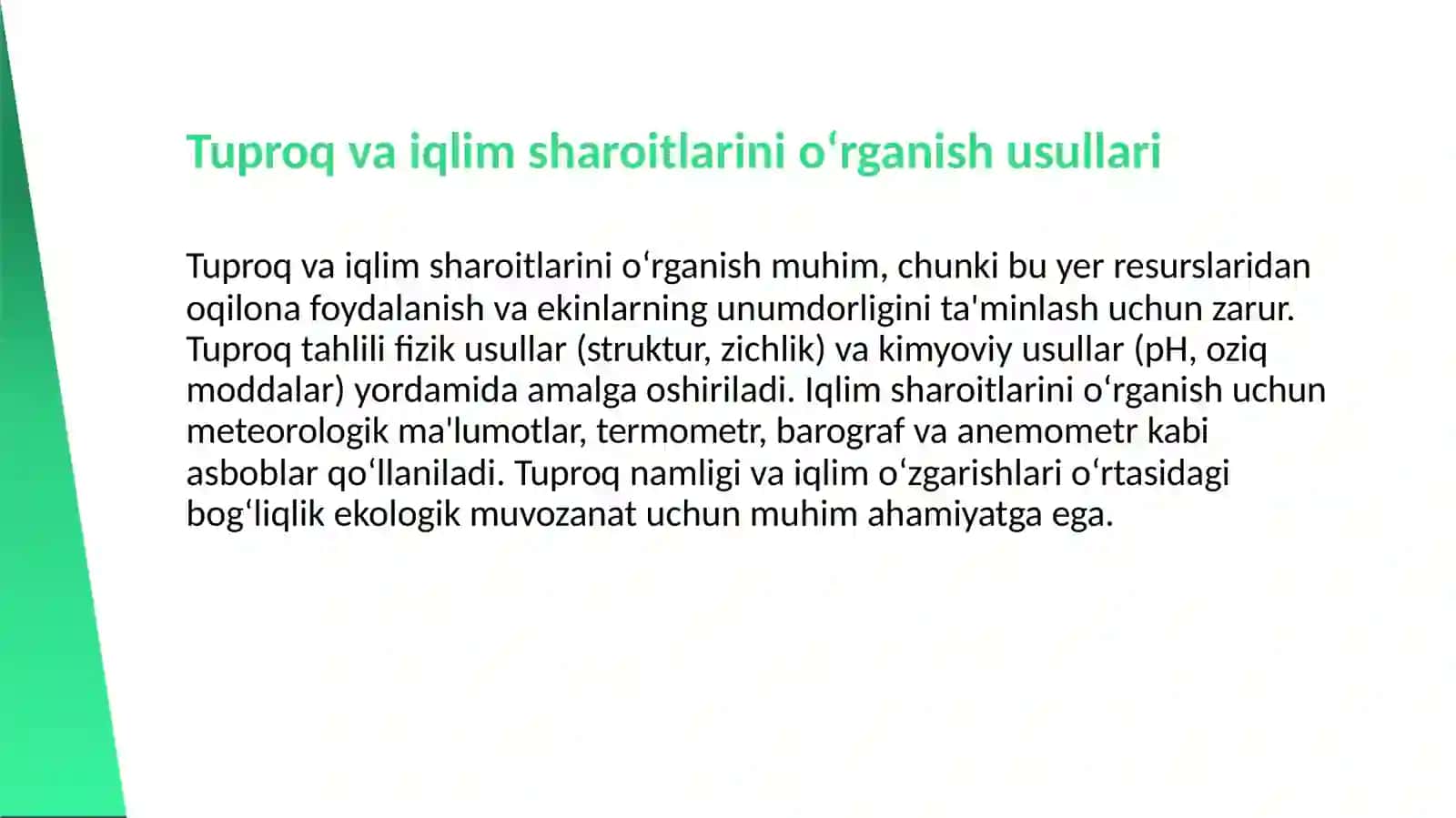 Xo‘jalikningtuproqvaiqlimsharoitlarinio‘rganish 3