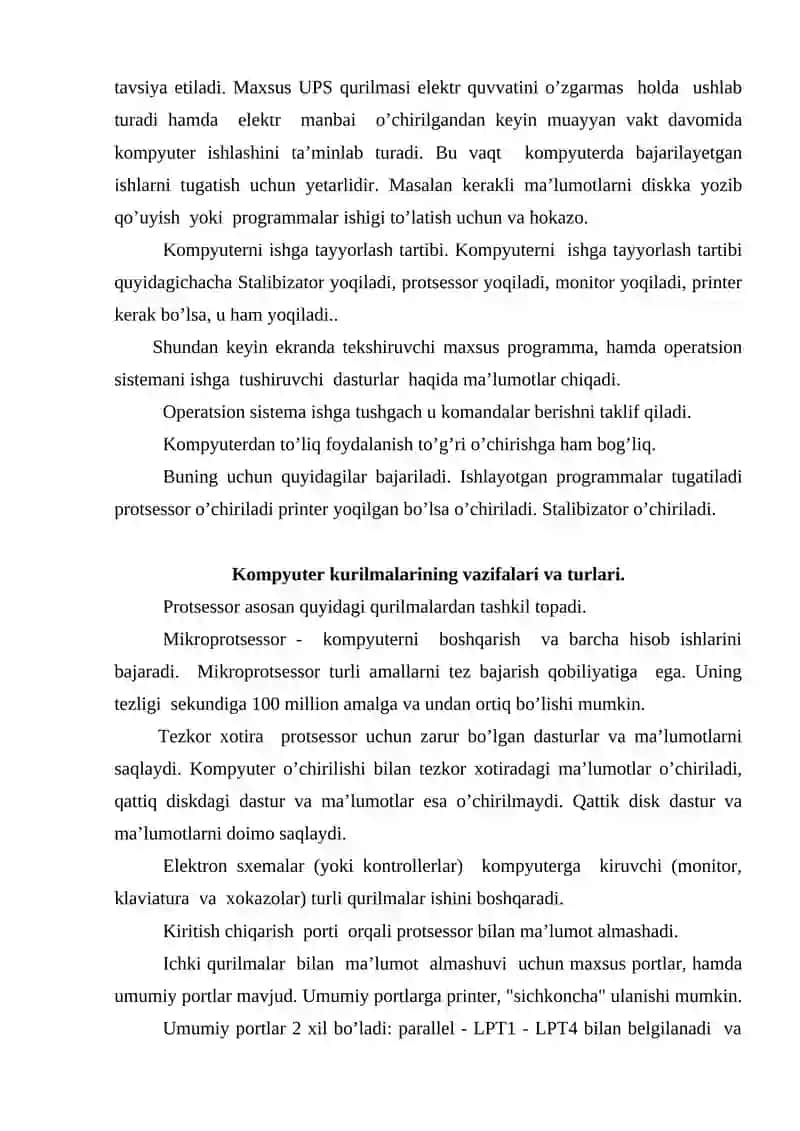 Kompyuter qurilmalari va imkoniyatlari 3