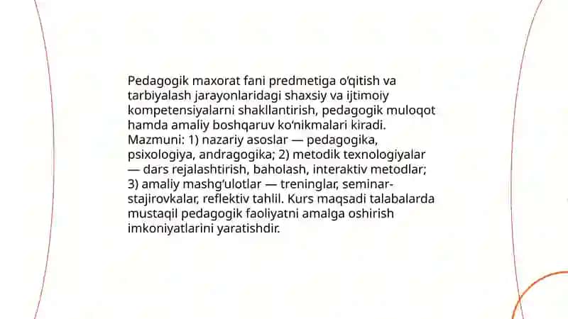 Pedagogik maxorat fanining predmeti, maqsadi va vazifalari 3