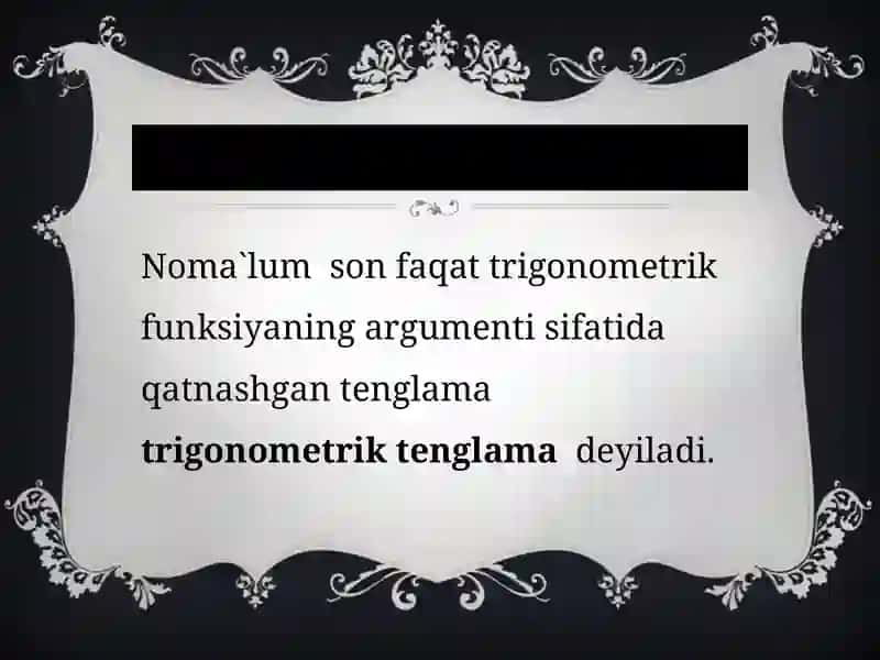 TRIGONOMETRIK TENGLAMALAR 3