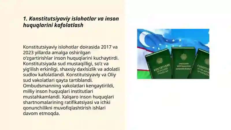 Yangi O‘zbekistonda inson haq-huquqlari va erkinliklari kafolatining yaratilishi 3