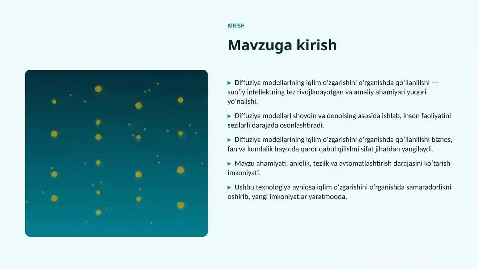 Diffuziya modellarining iqlim oʻzgarishini oʻrganishda qoʻllanilishi 3