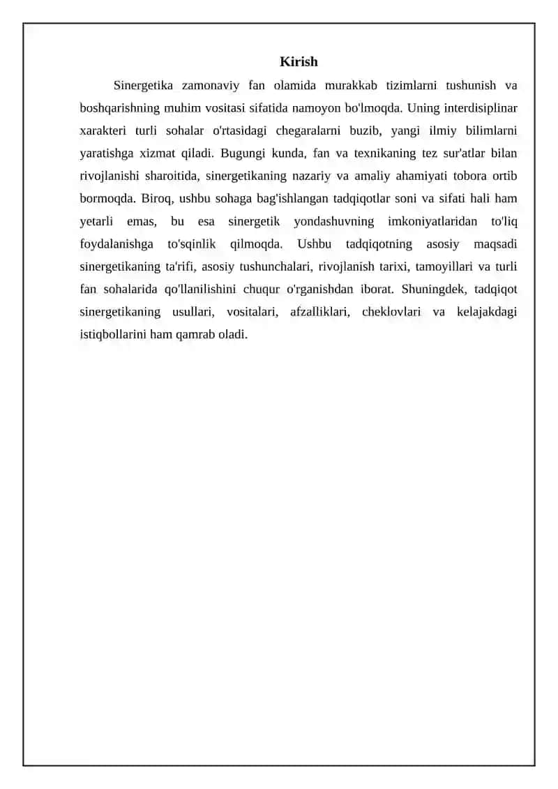 Sinergetika fanlararo ilmiy tadqiqot metodi 3