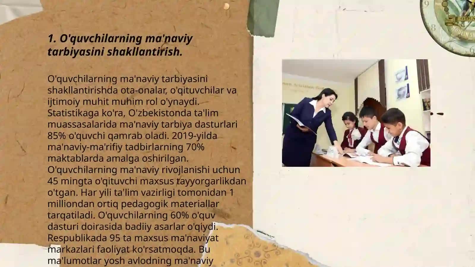 O'quvchilarning darsdan tashqari tarbiyaviy jarayonlarda ma'naviy ishlarini tashkil etish 3
