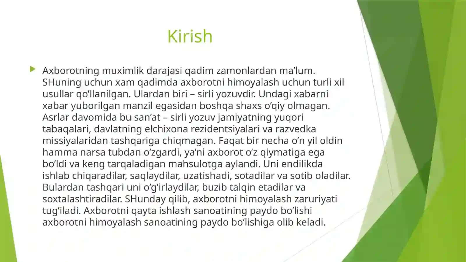 Axborot xavfsizligini ta'minlash usullari 3
