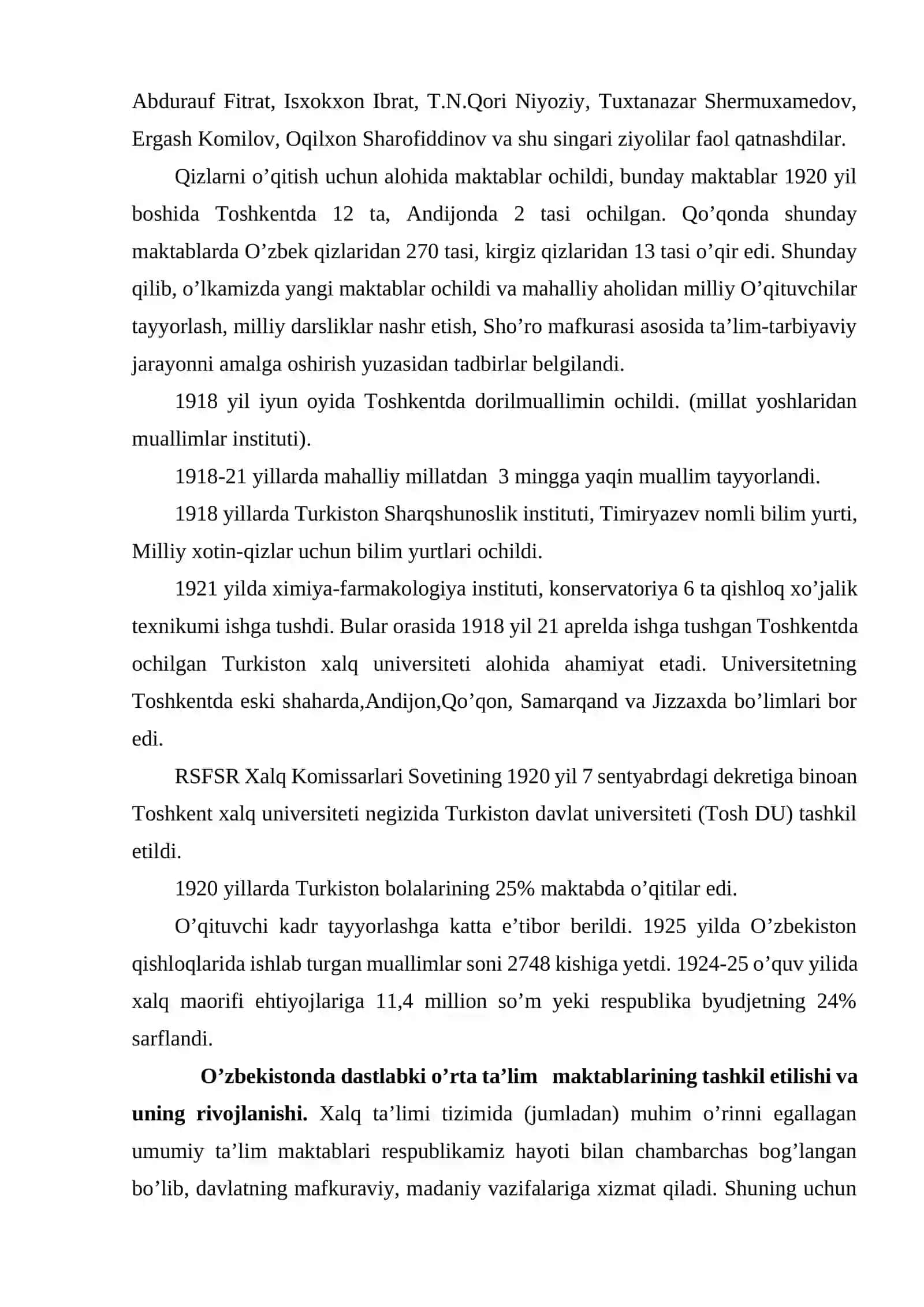 Sho’ro hukmronligi davrida O’zbekiston xalq ta’lim tizimi va pedagogika fanining rivoji 3