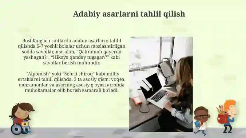 Boshlang'ich sinflarda badiiy asar matni ustida ishlash. 3