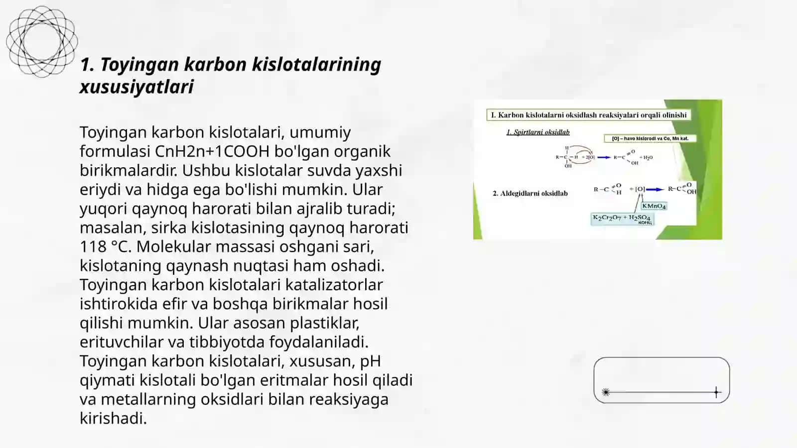 Toyingan va toyinmagan karbon kislotalarni ayrim vakillari 3