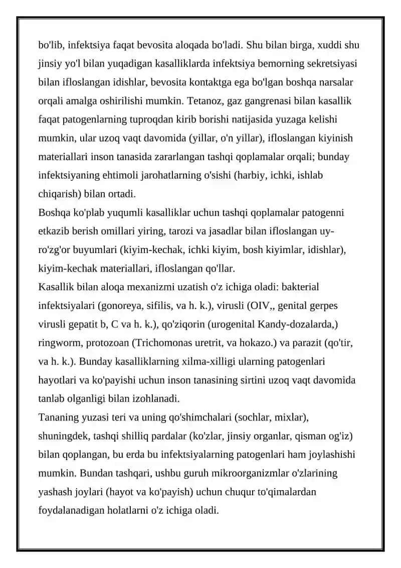 KONTAKT INFEKSIYASINI OLDINI OLISH USULLARI MEHANIK VA FIZIK ANTISEPTIKA USULLARI KIMYOVIY BIOLOGIC VA ARALASH ANTISEPTIKA USULLARI 3