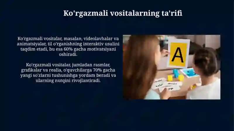 Ingliz tilini o'qitishda vizual vositalarning ahamiyati 3