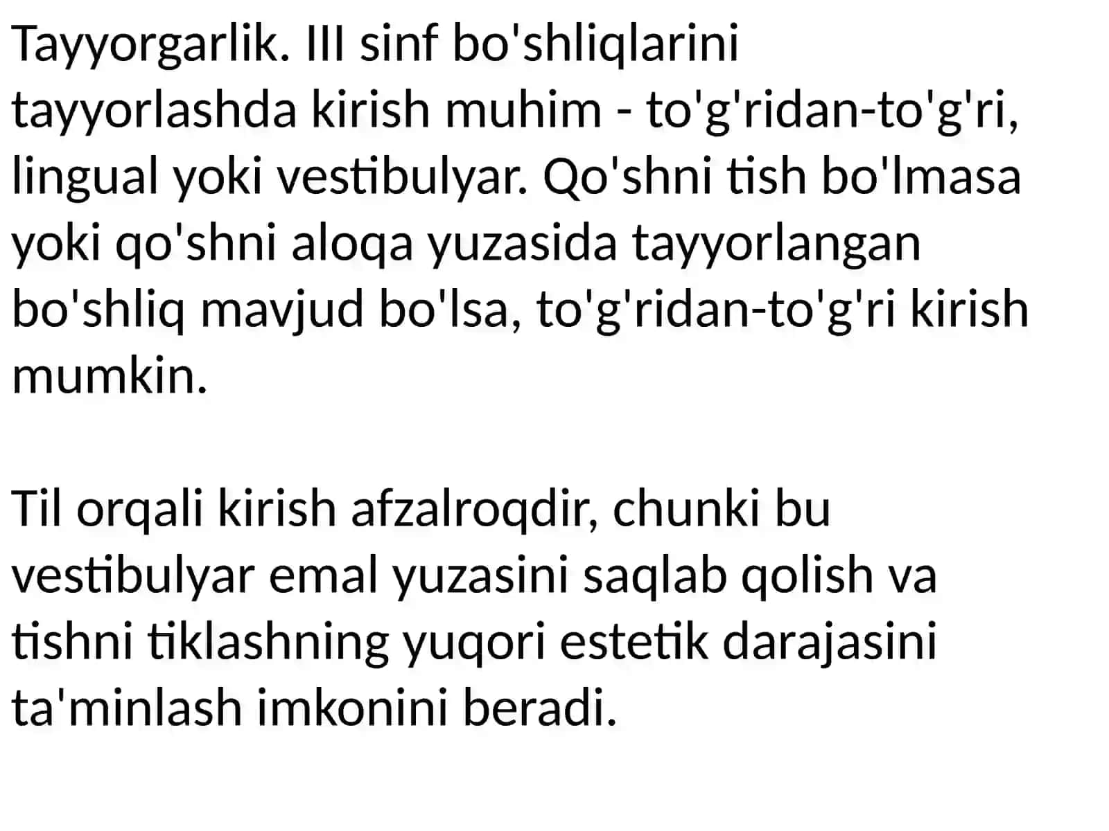 Fatomlarda 3 sinif karioz kovakni charxlash tamoyillari. 3