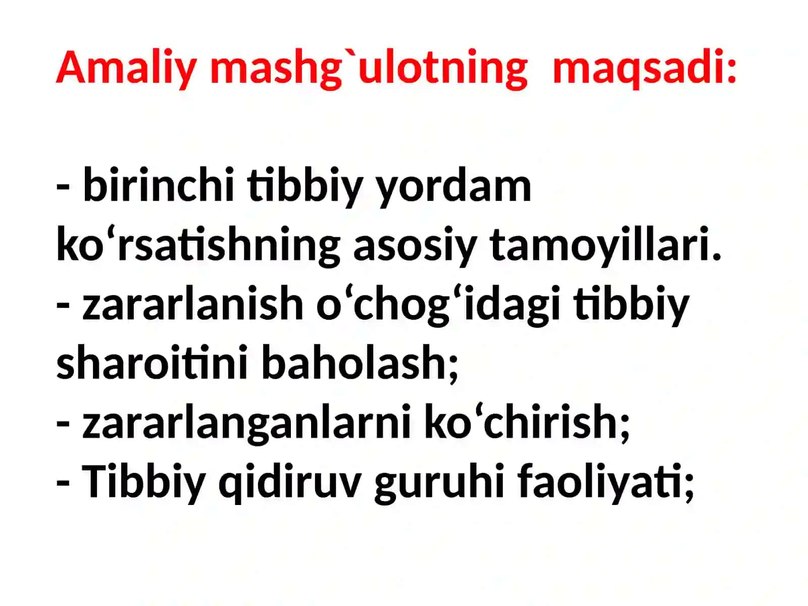 SHIKASTLANISH O`CHOQLARDA DASTLABKI TIBBIY YORDAMNI TASHKIL QILISH 3