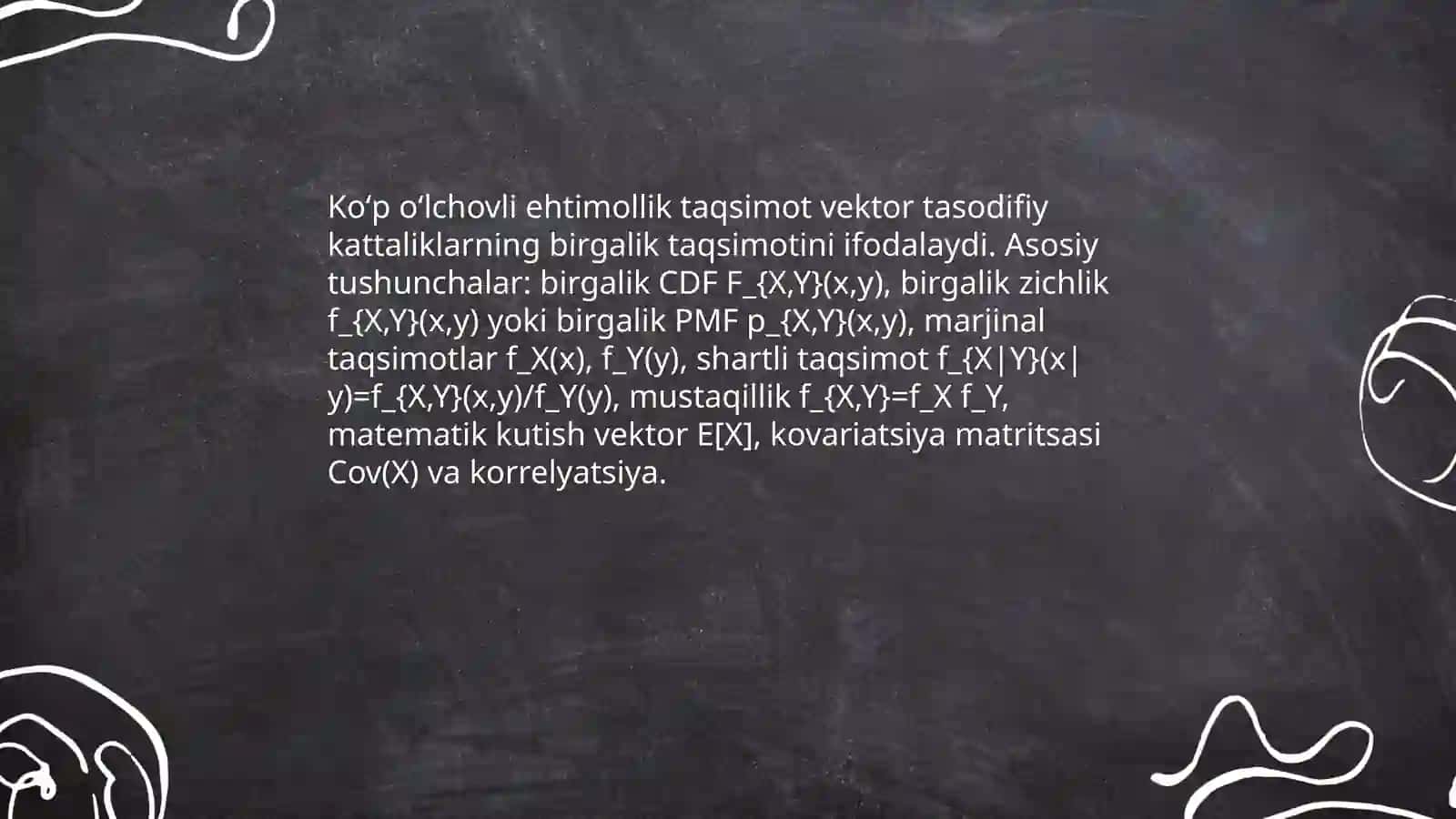 Koʻp oʻlchovli taqsimot. Shartli taqsimotlar 3