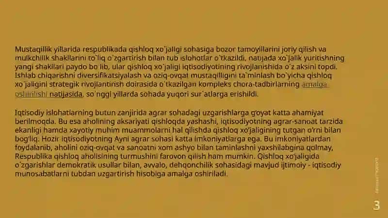 Qishloqxo'jaligi va sanoat sohasidagi o'zgarishlar 3