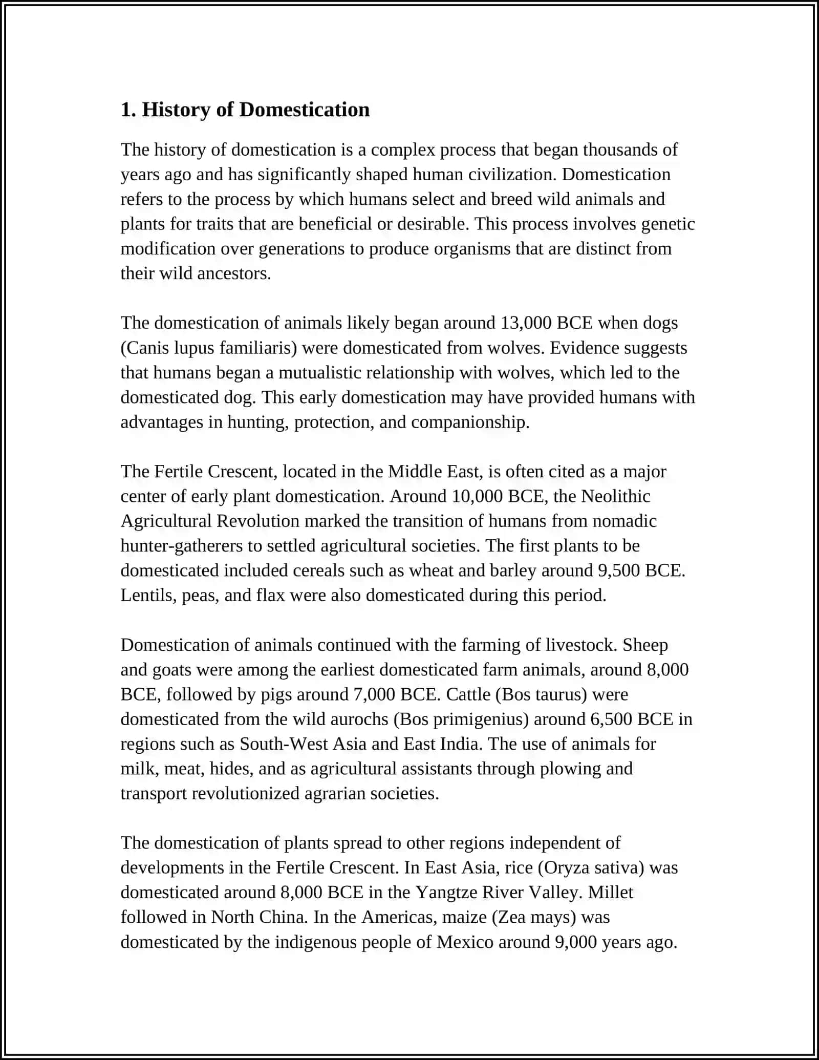 History of Domestication 3